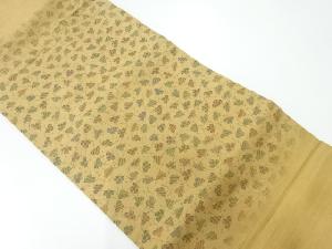 リサイクル　手織り紬やじろべえ模様刺繍名古屋帯
